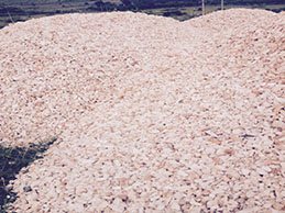 Stockpile of crushed stone