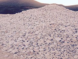 Stockpile of crushed stone